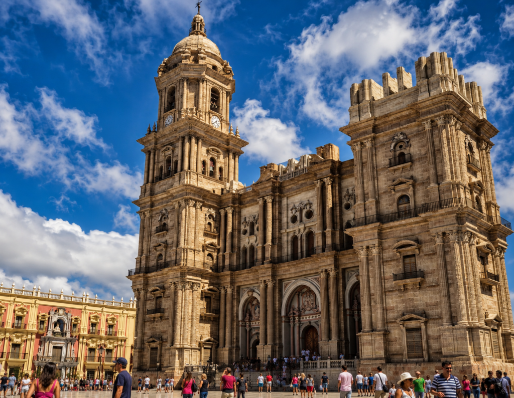 Catedral de Málaga sob céu azul